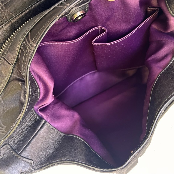 COACH Signature Maggie Mia Hobo Bag Black Sateen H1073-16153 Retired Style - Picture 13 of 14